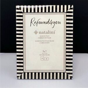 Natalini - ‘Black stripes’ wood picture frame. 5” x 7”. NWT.